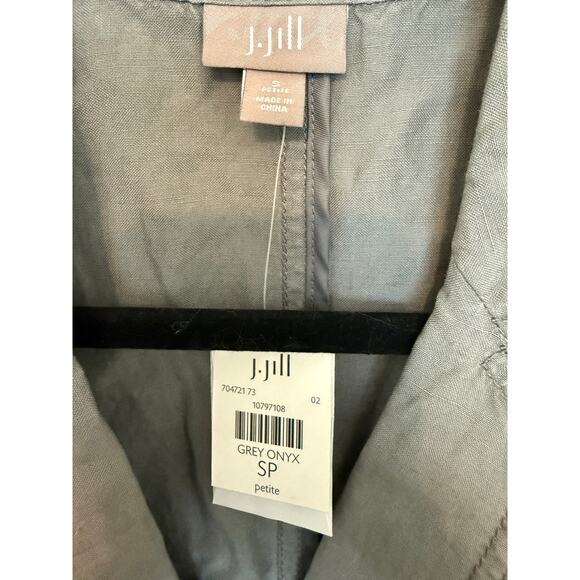 J. Jill silk linen gray vest small Petite NWT - Picture 2 of 9